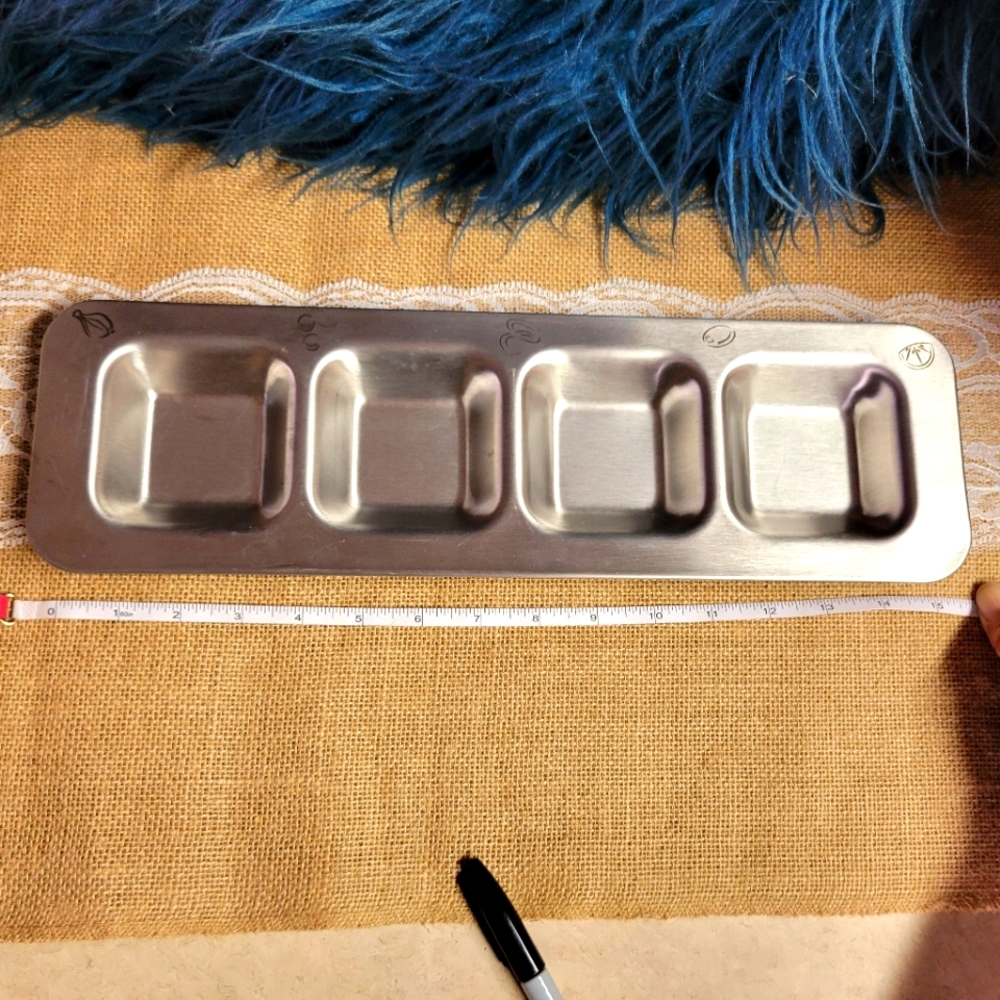 Vintage stainless steel cocktail garnish tray amco